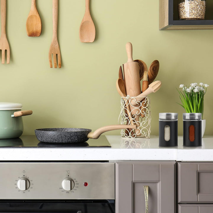 Relaxdays Gewürzstreuer, 12er Set, 3 Streugrade, Gewürze & Kräuter, Gewürzgläser, 90 ml, Glas & Edel