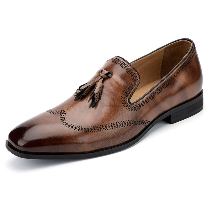 MEIJIANA Herren Mokassins Herren Elegante Schuhe Herren Casual Slip on Anzugschuhe 43 EU Braun 04, 4