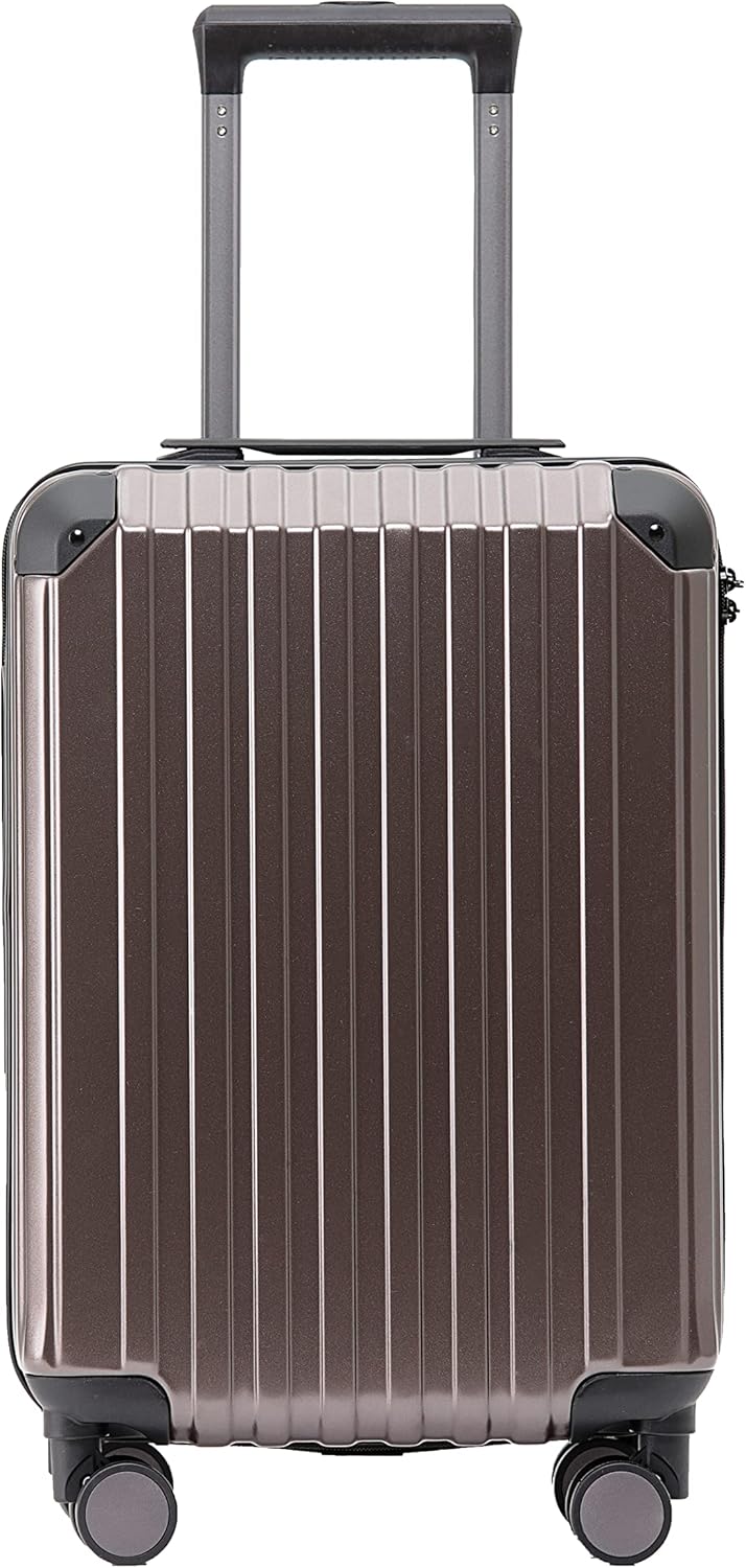 M816 TSA-Schloss Koffer Reisekoffer Trolley Hardschale Boardcase (Coffee, Kleiner Koffer), Coffee