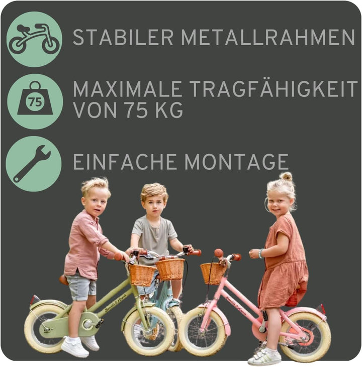 Bandits and Angels Kinderfahrrad Retro Rider 12 Zoll Blau, Blau