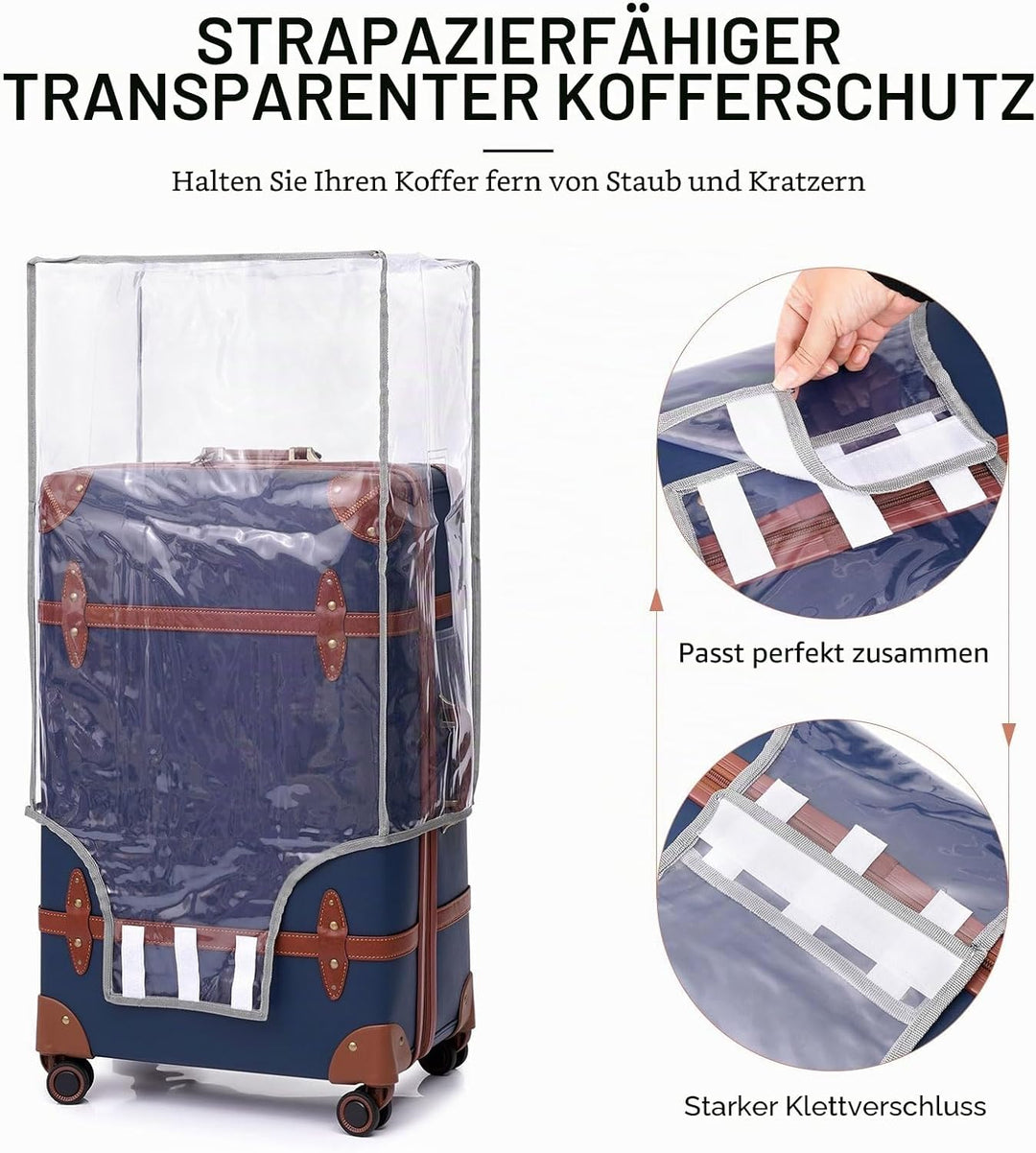 Urecity Vintage Reisekoffer Set 2 Teilig Leicht Retro Lederkoffer Hartschale Trolley Handgepäck Sets