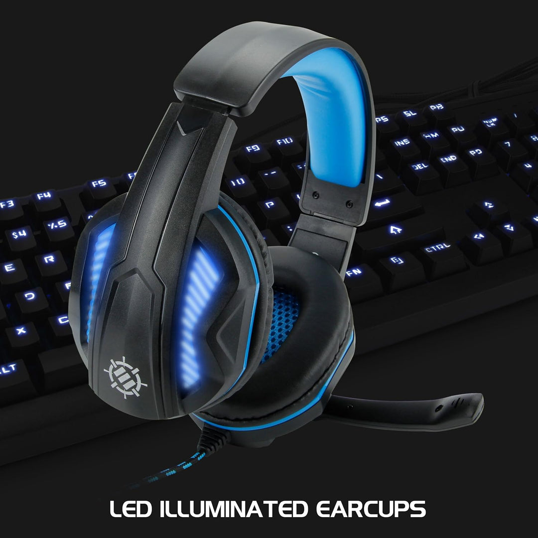 Enhance Gaming-Headset für PS4 mit 7.1-Surround-Sound – Voltaic PRO Esports-Computerkopfhörer mit Mi
