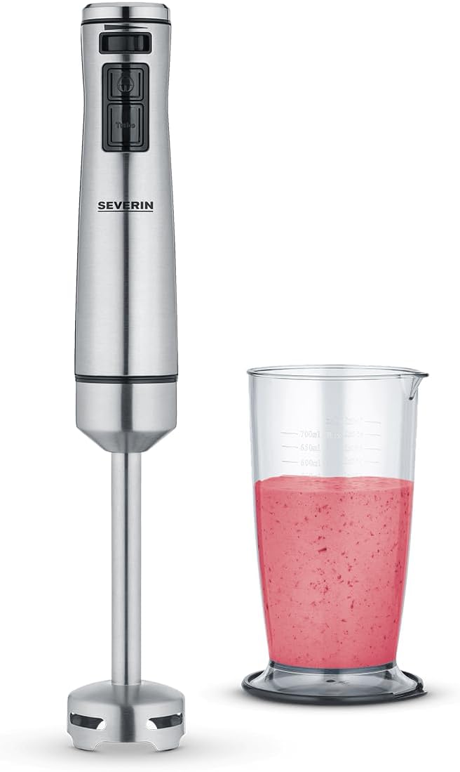 SEVERIN Stabmixer zum Pürieren und Zerkleinern, Mixstab mit 4-Klingen-Edelstahlmesser, abnehmbarer P