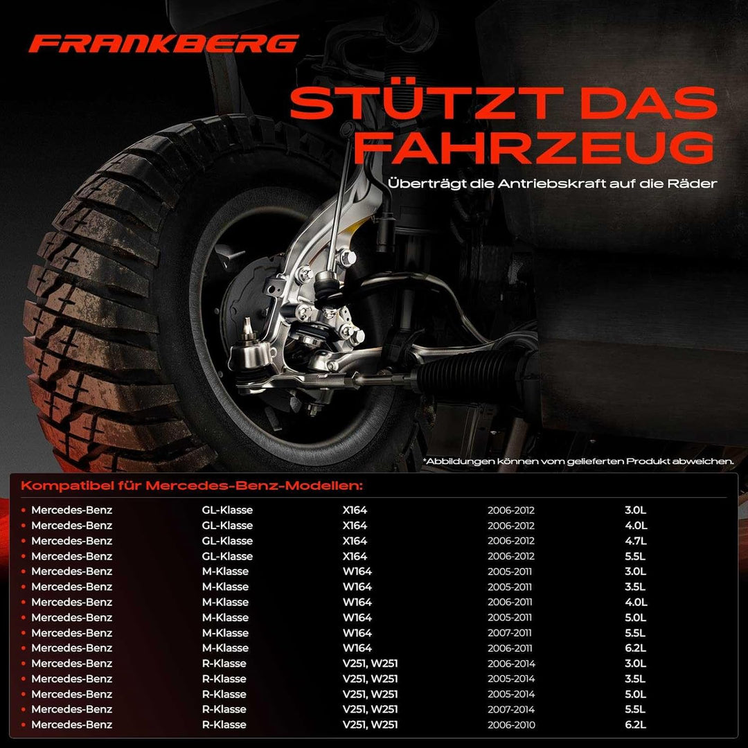 Frankberg Achsschenkel Radaufhängung Hinten Links Kompatibel mit W164 ML280 2005-2011 X164 GL320 200