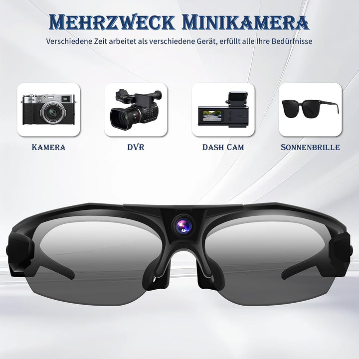 UYIKOO Mini Kamera Sonnenbrille, WiFi Kleine Kamera Sport Kamerabrille 1080P HD Mikro Videokamera mi