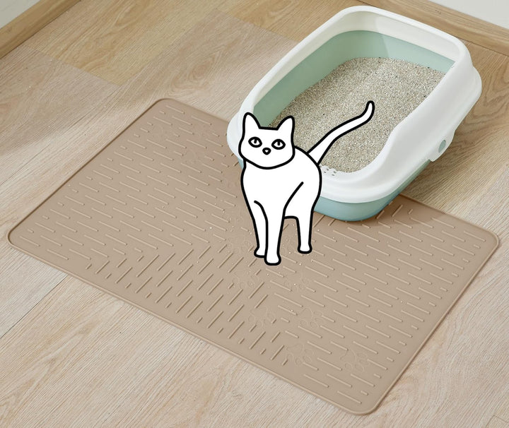 OHMO Katzenklo Matte aus Premium-Silikon 80x60cm Gross, Wasserdicht und BPA-Frei Katzenstreu Matte,