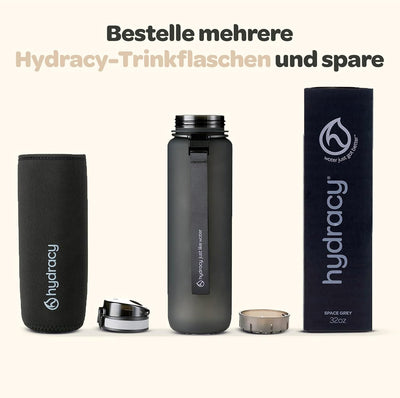 Hydracy Trinkflasche mit Fruchteinsatz - 1L Wasserflasche - BPA-freie Trinkflasche mit Zeitmarkierun