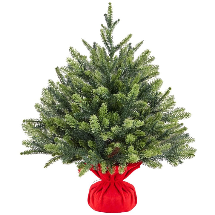Yaheetech 61cm Mini künstlicher Weihnachtsbaum mit 62 Spitzen &amp; Zementbasis, Mini Tischplatte Tannen