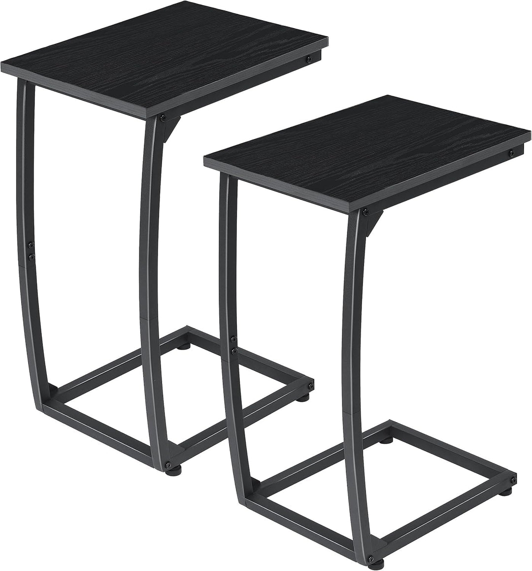 C-förmiger Beistelltisch, Kleiner Sofatisch mit Metallrahmen für Wohnzimmer, Schlafzimmer, kleine Rä