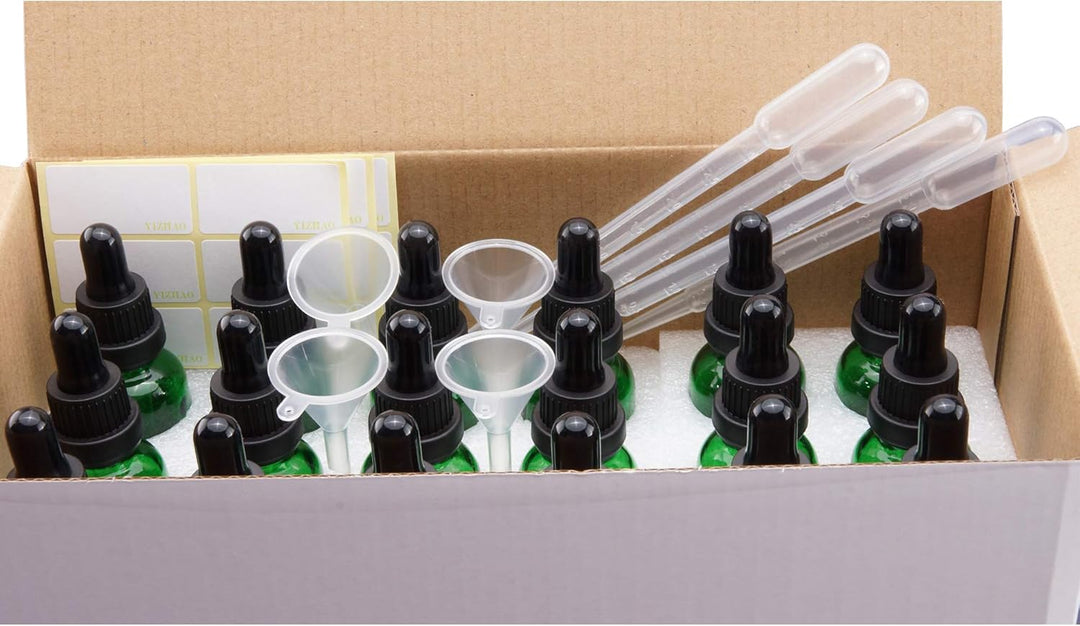 YIZHAO Pipettenflasche 30ml, Apothekerflasche Braunglas mit [Dropper Pipette Glas], Braunglasflasche