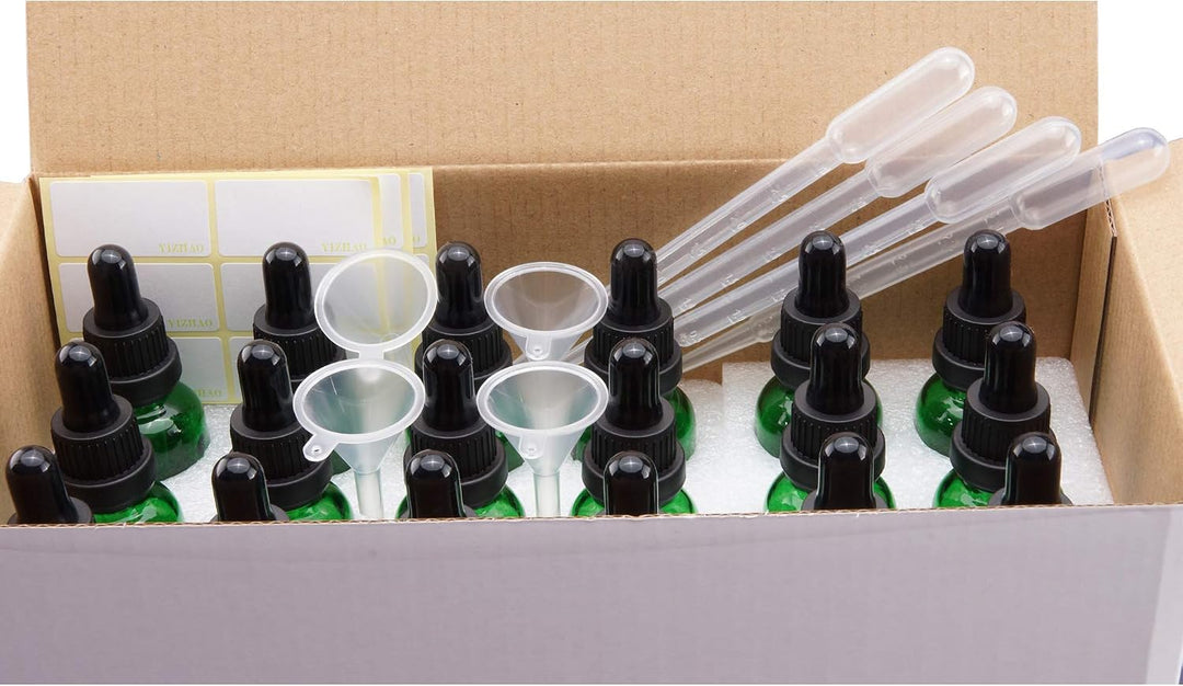 YIZHAO Pipettenflasche 30ml Blau, Apothekerflasche mit [Dropper Pipette Glas], Tinktur Flaschen für