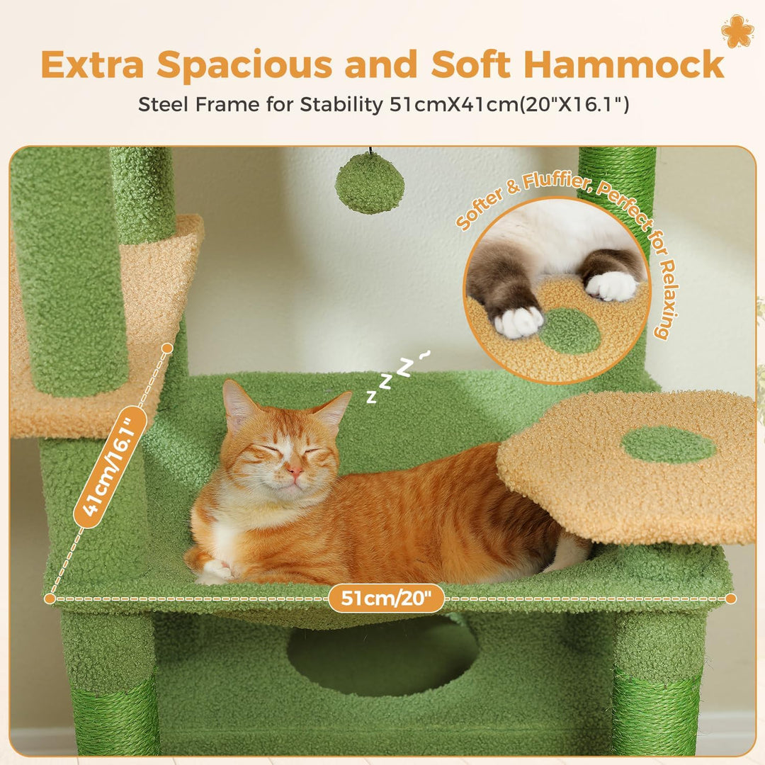 PAWZ Road Kratzbaum für grosse Katzen, 184 cm, 1,9 m grosser Katzenturm mit Sisalüberzogenen Kratzbä