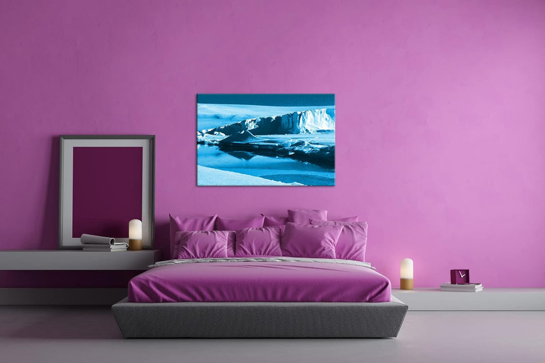 deyoli Eisberge in der Antarktis Format 80x60 Effekt: Monocrome Blau als Leinwandbild, Motiv fertig