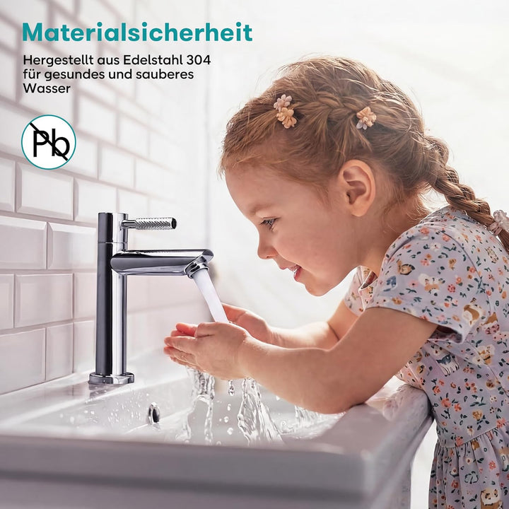 JZX Wasserhahn Bad Kaltwasserhahn aus 304 Edelstahl Chrom für Gäste WC | Verchromt, Einhebelarmatur,