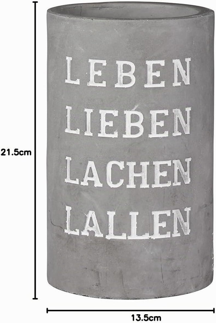 Räder Vino Beton Weinkühler Leben Lieben Lachen Lallen