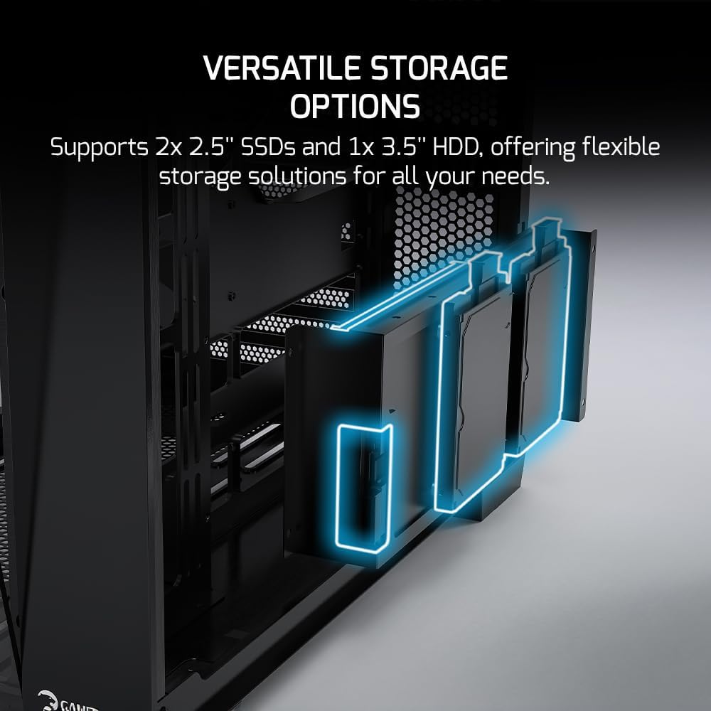 GAMEPOWER Warcry Pulse Gaming PC Gehäuse, ATX Mid Tower, Desktop Computer Case mit Tempered Glass, A