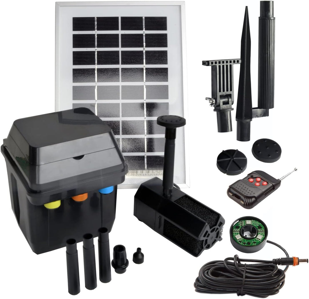 Innovative Solar Teichpumpe Springbrunnen Wasserspiel Teichpumpen-Set Solar Oslo 300-2 mit (Rot, Gel