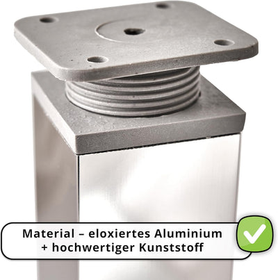Alusfera Möbelfüsse - Höhenverstellbar - Möbelfüsse Verstellbare - Möbelfuss - Schrankfüsse - Möbelb
