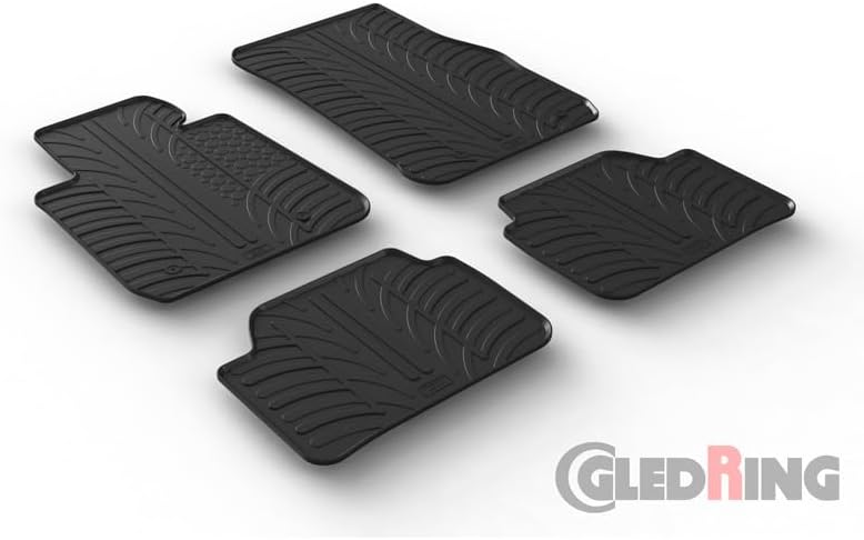 Satz Gummimatten kompatibel mit BMW 1er F20/F21 2011-2019 (T Profil 4-teilig + Montage-clips) Fussma