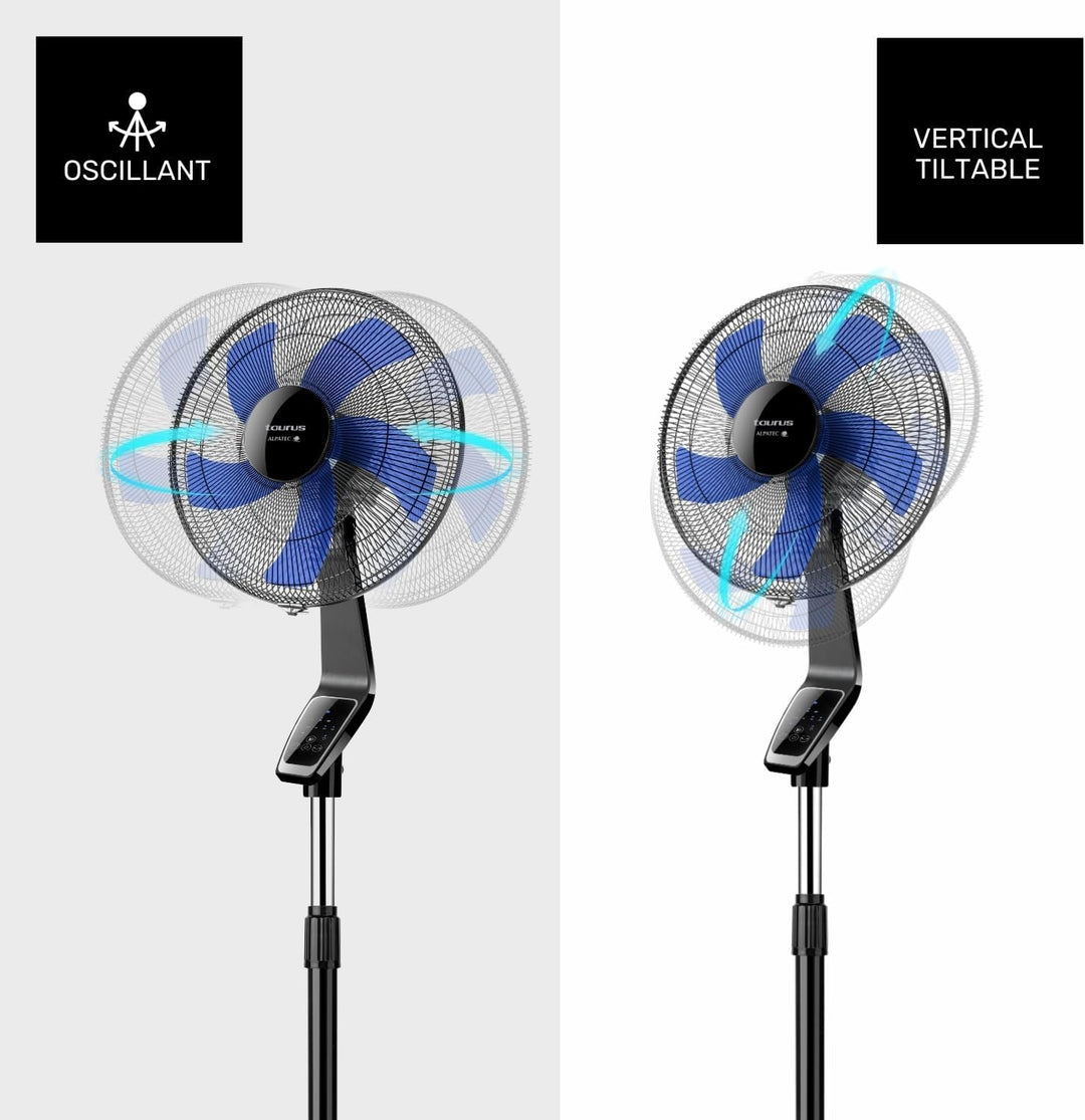 Taurus Boreal 16CR Digitaler Standventilator, Höhe bis 130 cm, 5 Flügel, Durchmesser 40 cm, 3 Geschw