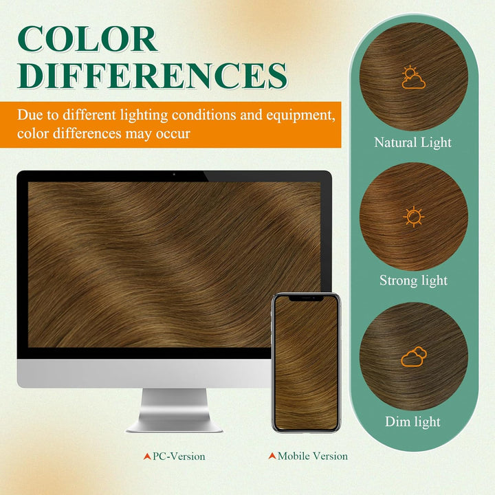 Easyouth Remy Tape Extension Echthaar Skin Weft Tape on Haar Extensions Mittelbraun Tape in Haarverl