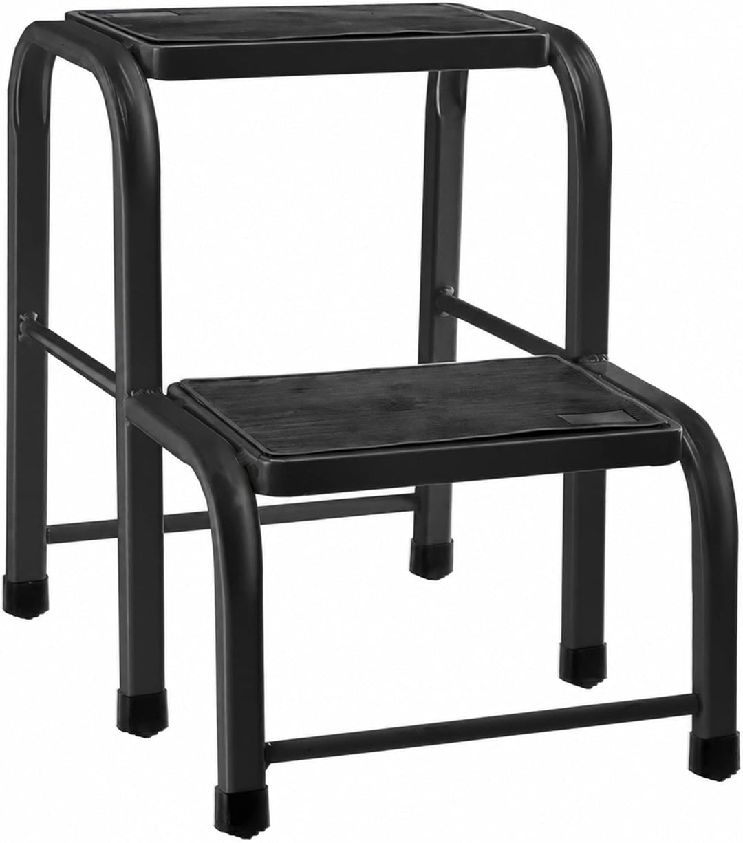 KADAX Tritthocker 2-stufig aus Aluminium, rutschfeste Stufen, stabil bis 150 kg, Klapptritt/Haushalt