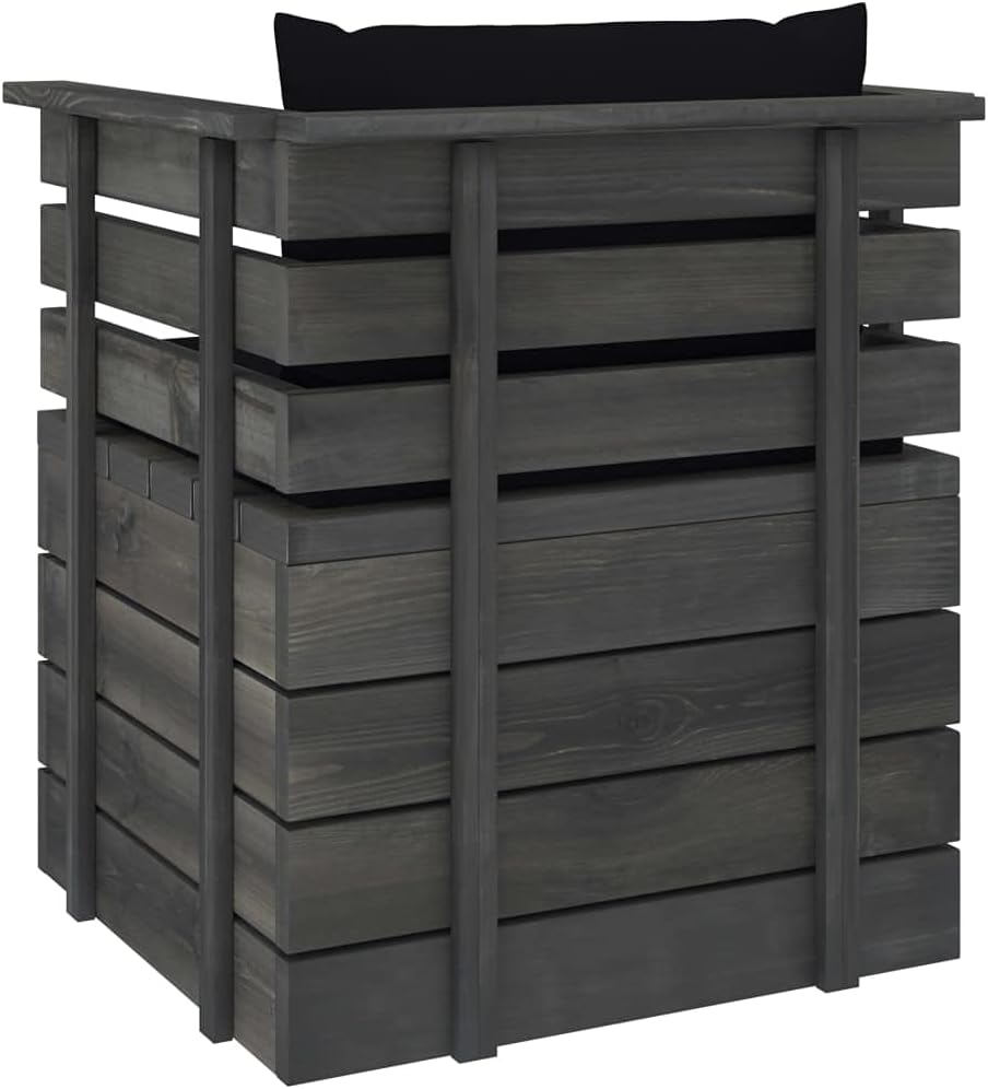 vidaXL Massivholz Gartensessel Loungemöbel Paletten Sessel Gartenmöbel Gartenstuhl Loungesessel mit