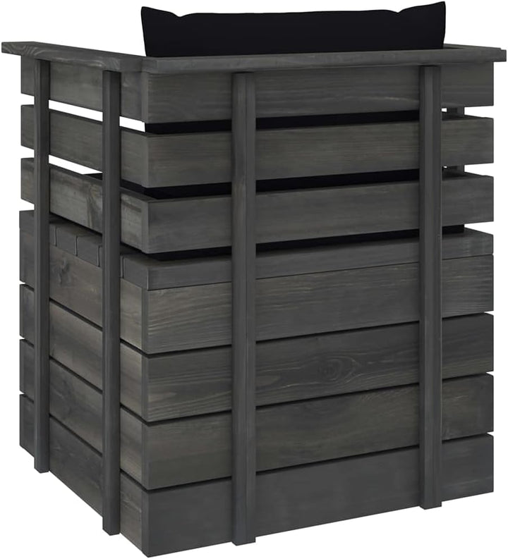 vidaXL Massivholz Gartensessel Loungemöbel Paletten Sessel Gartenmöbel Gartenstuhl Loungesessel mit