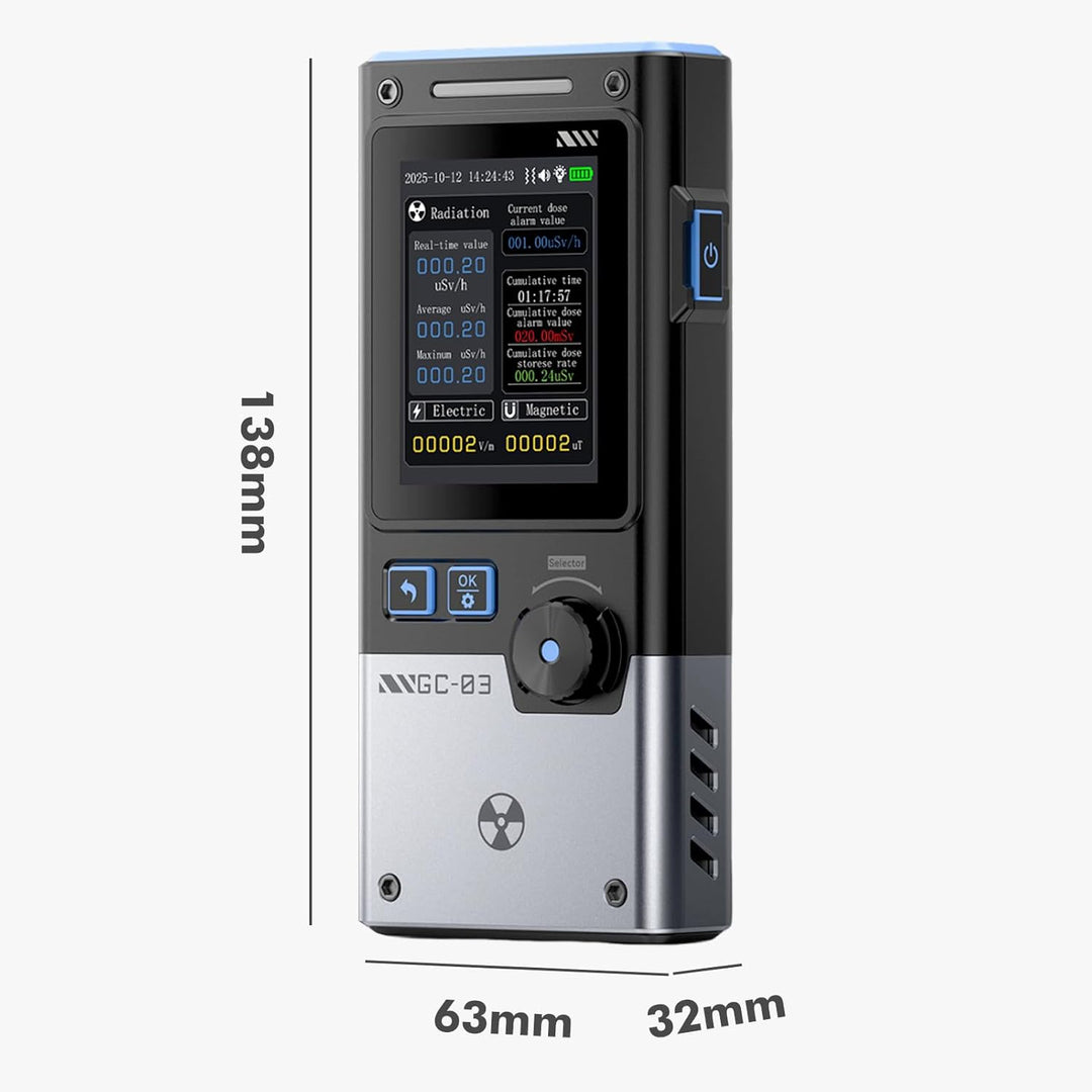 GC-03 Multifunktionaler Strahlungsdetektor, 3 in 1 Elektromagnetischer Strahlungsdetektor Geigerzähl