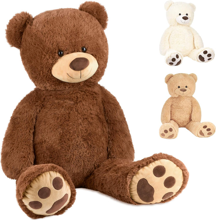 BRUBAKER XXL Teddybär 100 cm gross - Braun - Stofftier Plüschtier Kuscheltier, Braun