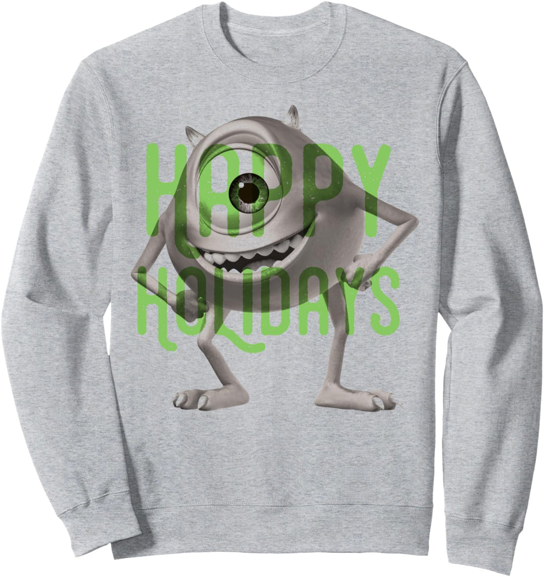 Disney Pixar Monsters University Mike Happy Holidays Text Sweatshirt