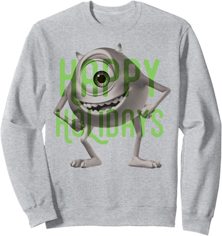 Disney Pixar Monsters University Mike Happy Holidays Text Sweatshirt