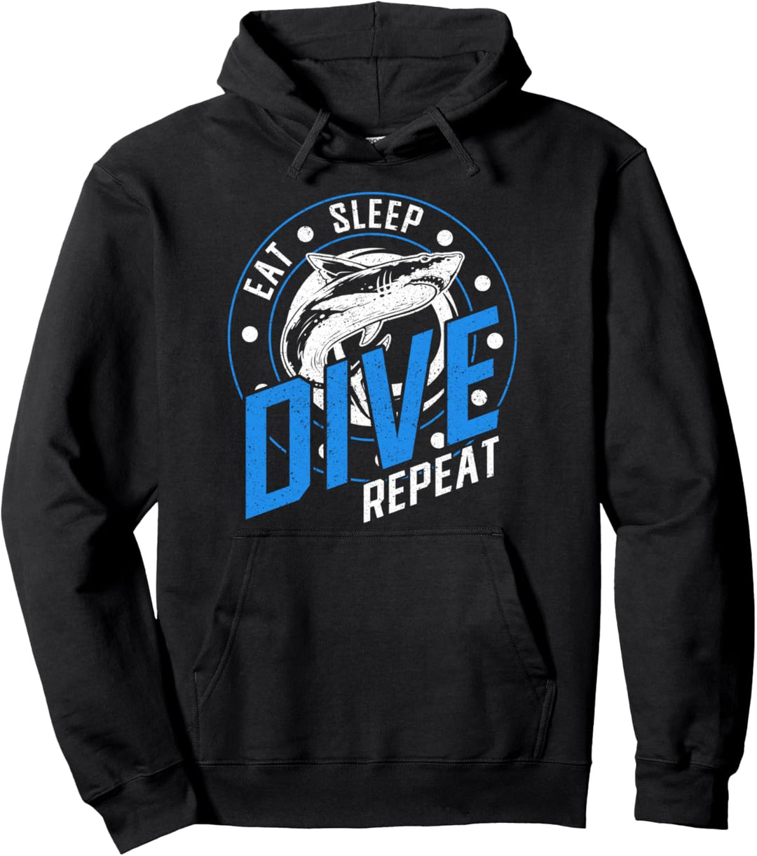 EAT SLEEP DIVE REPEAT Apnoe Ozean Tauchen Taucher Pullover Hoodie