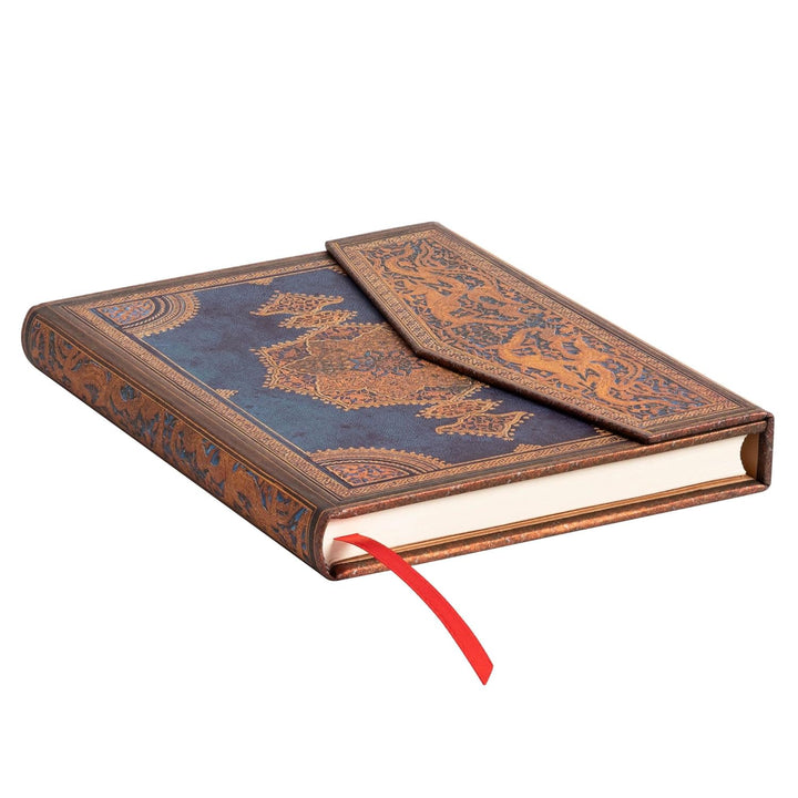 Safavid Indigo (Safavid Binding Art) Midi Unlined Hardcover Journal: Hardcover, 120 gsm, ribbon mark