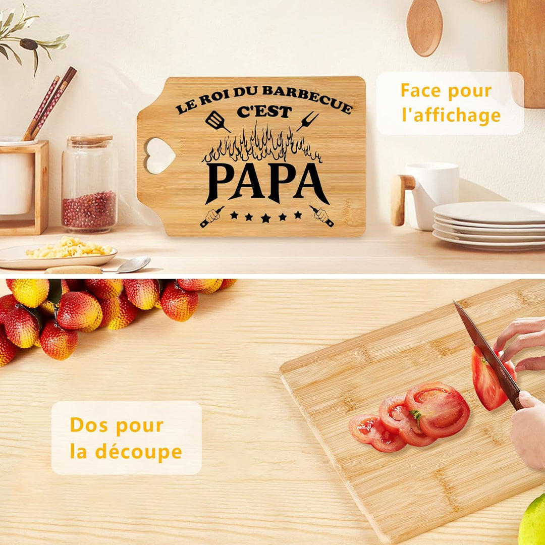 Geschenke für Papa, Bambus Schneidebrett Papa Geschenk zum Weihnachten Geburtstag Vatertag, Vatertag