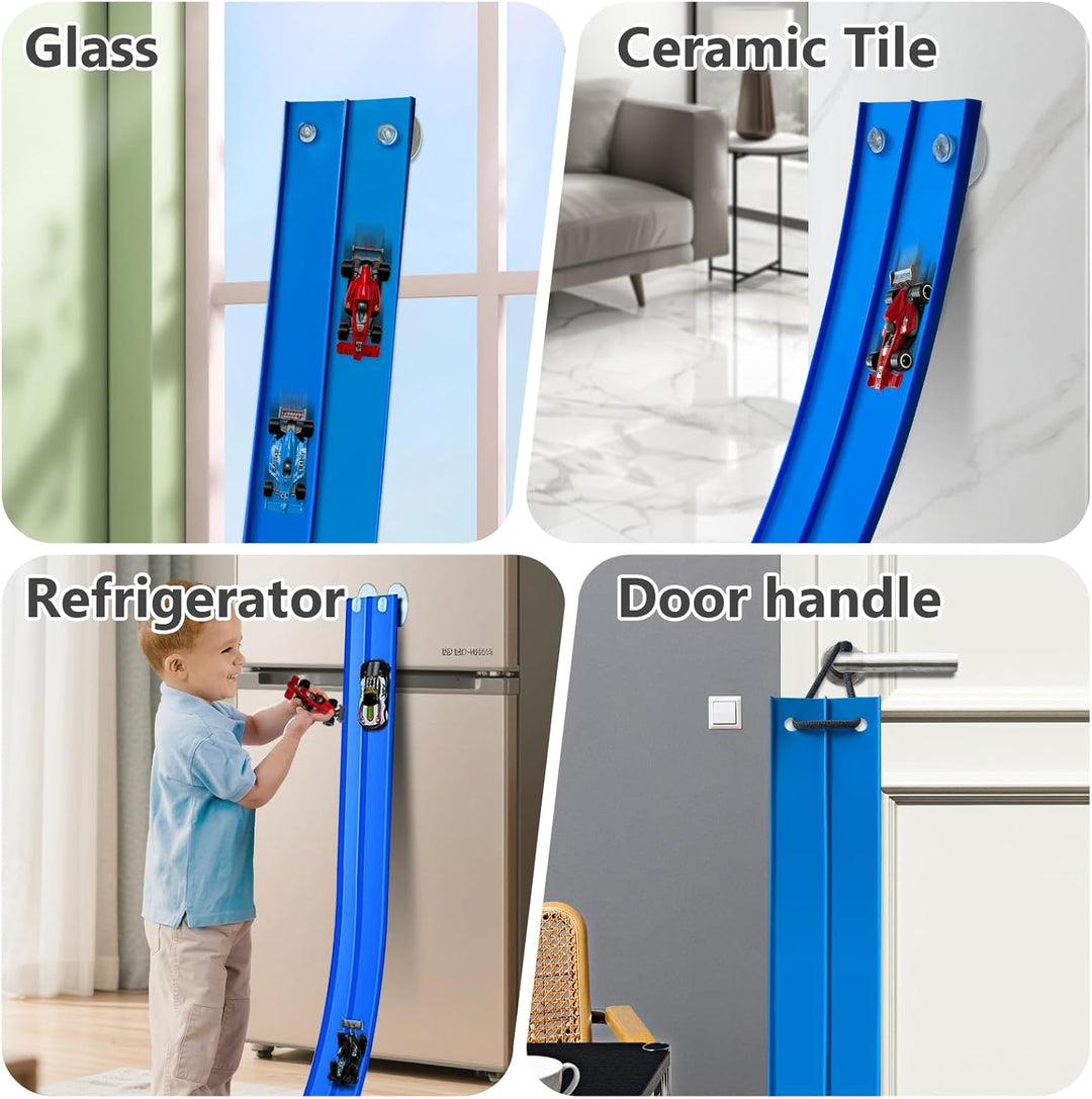 Autorennbahn Rennbahn 4.5M für Hot Wheels, Flexible Rennstrecke Auto Autorennbahn Rennbahn Spielzeug