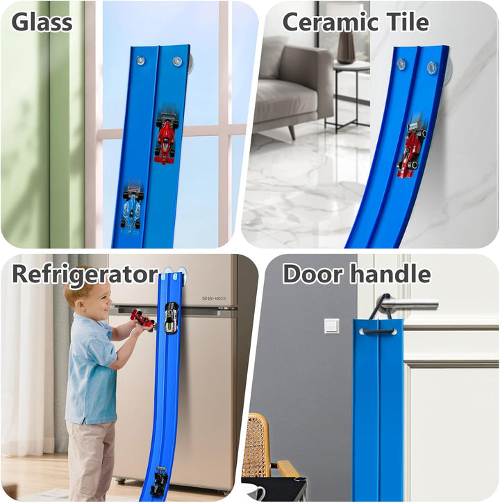 Autorennbahn Rennbahn 4.5M für Hot Wheels, Flexible Rennstrecke Auto Autorennbahn Rennbahn Spielzeug