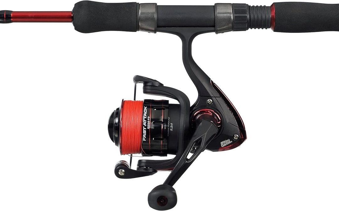 Abu Garcia Fast Attack Spinning Combo, Rod and Reel for Predator Fishing, 24T Carbon Blanks, 3+1 Bal