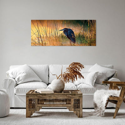 Panorama Bilder auf Leinwand 100x40cm Leinwandbild Vogel Natur Wasser Gross Wanddeko Bild Schlafzimm