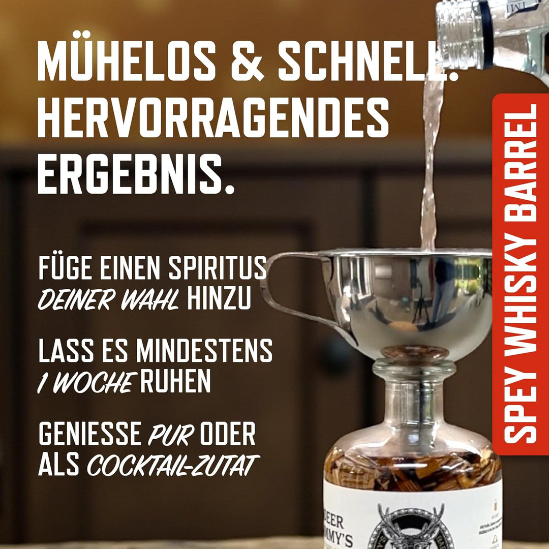 Deer Jimmy's® DIY Whisky Geschenkset – Whisky selbst Machen mit Premium Eichenholz aus schottischen