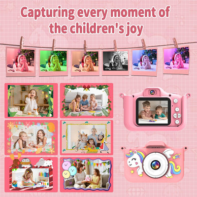 MYSTILUCK Kinderkamera, 1080P HD Digitalkamera für Kinder mit 2,0"-Bildschirm & 32GB-Karte, Fotoappa