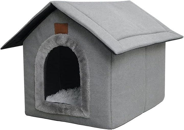 Katzenhaus Outdoor Winterfest, Katzenhöhle, Hundehöhle mit Abnehmbarem Plüschkissen, Wasserdicht Wet