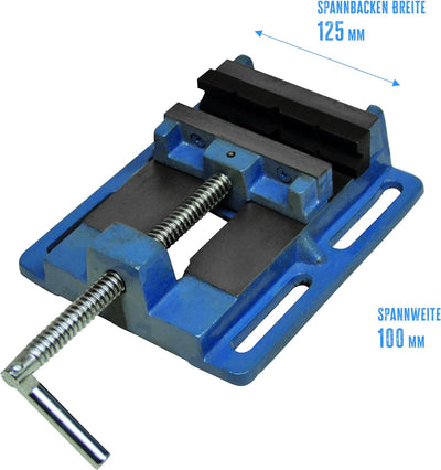 Güde Maschinenschraubstock, 125 mm breite Spannbacken, massive Gussausführung, auch für Rundmaterial
