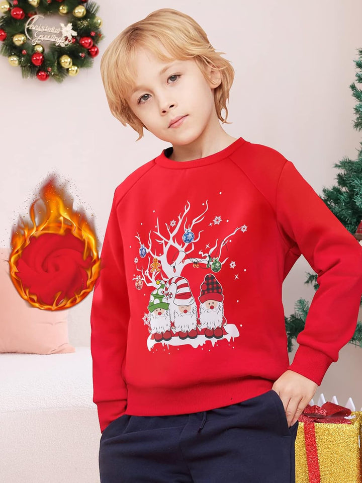 SFreeBo Kinder Weihnachts Sweatshirt Mädchen-Pullover Winter Langarm T-Shirt Oberteil Unisex Jungen