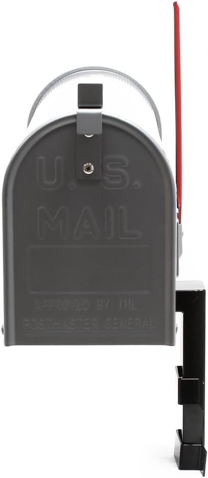 Wiltec Set US Mailbox Silbergrau 180 x 220 x 480 mm, amerikanischer Briefkasten mit Fahne, Standbrie