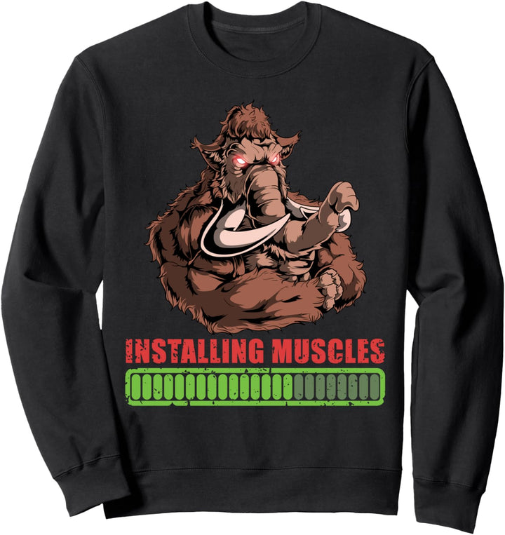Mammoth Powerlifter Workout Gym Installation Muskel Lifting Sweatshirt