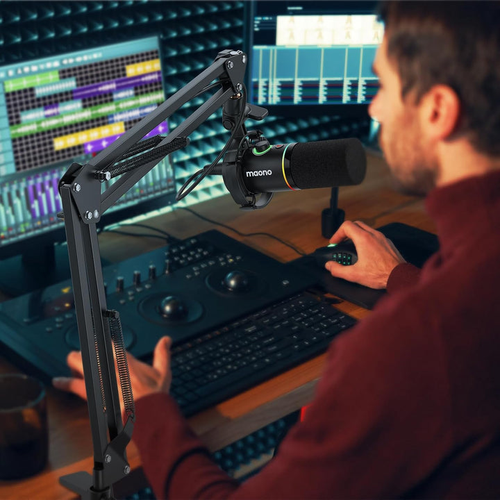 Maono Mikrofon arm, Verstellbarer Mikrofonständer für Podcast, Gaming, Streaming & Aufnahmen – inkl.