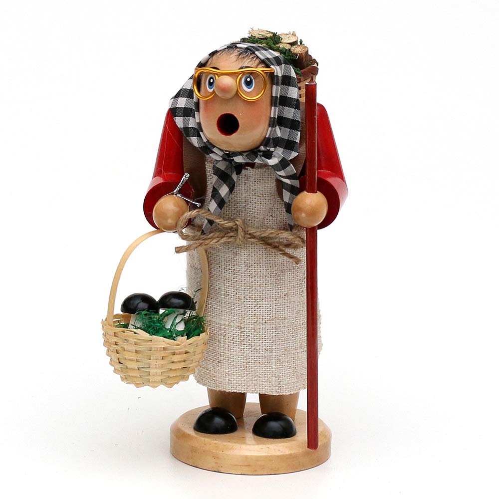 Wichtelstube-Kollektion Holz Räucherfrau Räuchermann Räuchermännchen Räucherfigur Waldfraa mit Jutes
