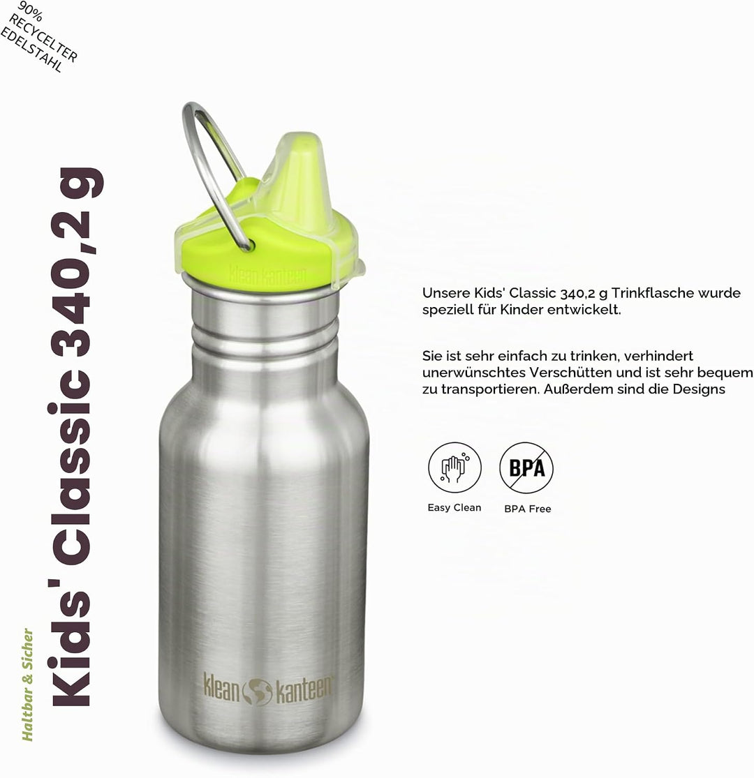 Klean Kanteen Unisex – Babys Klean Kanteen-1008770 Flasche, Brushed Stainless, One Size, Brushed Sta