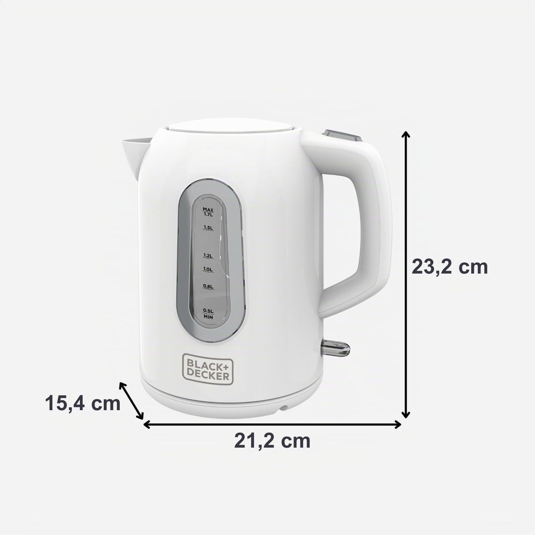 BLACK+DECKER BXKE2204E - Wasserkocher, 1,7 l, 2200 W, 360°-Sockel, leicht, Abschaltautomatik bei koc